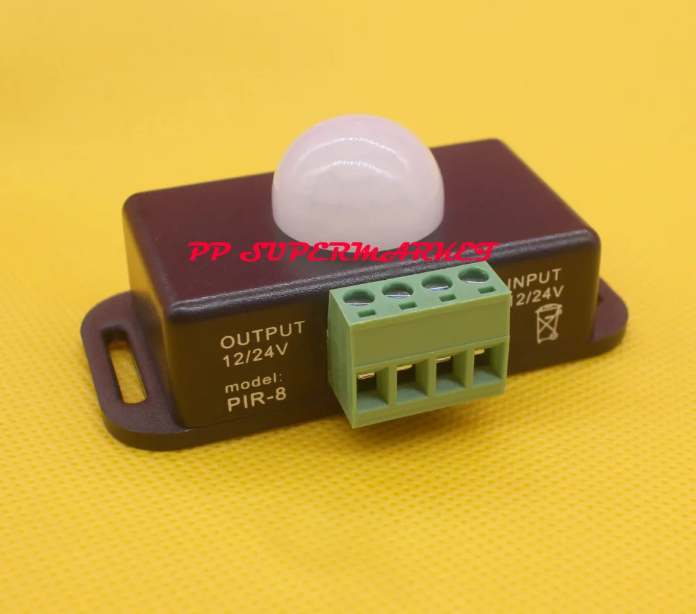 12 В 24 В 8A Автоматичен инфрачервен ключ датчик за движение PIR за led ленти Изображение 3
