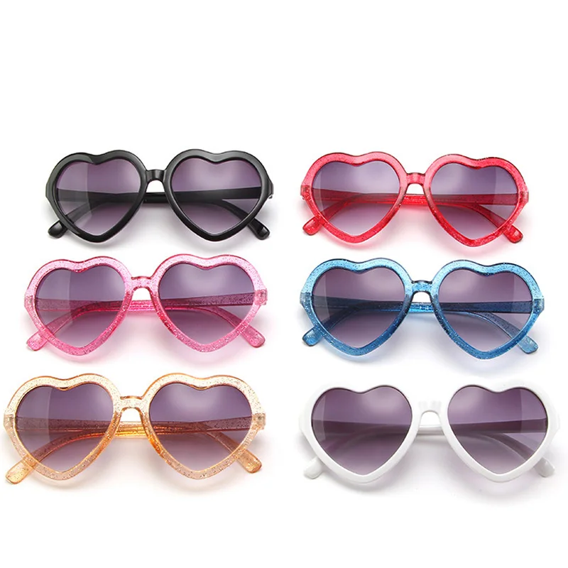 2023 Нови детски градиентные слънчеви очила във формата на сърце, на лъскави слънчеви очила, мультяшное сърце любов, прекрасни слънчеви очила за деца Изображение 4