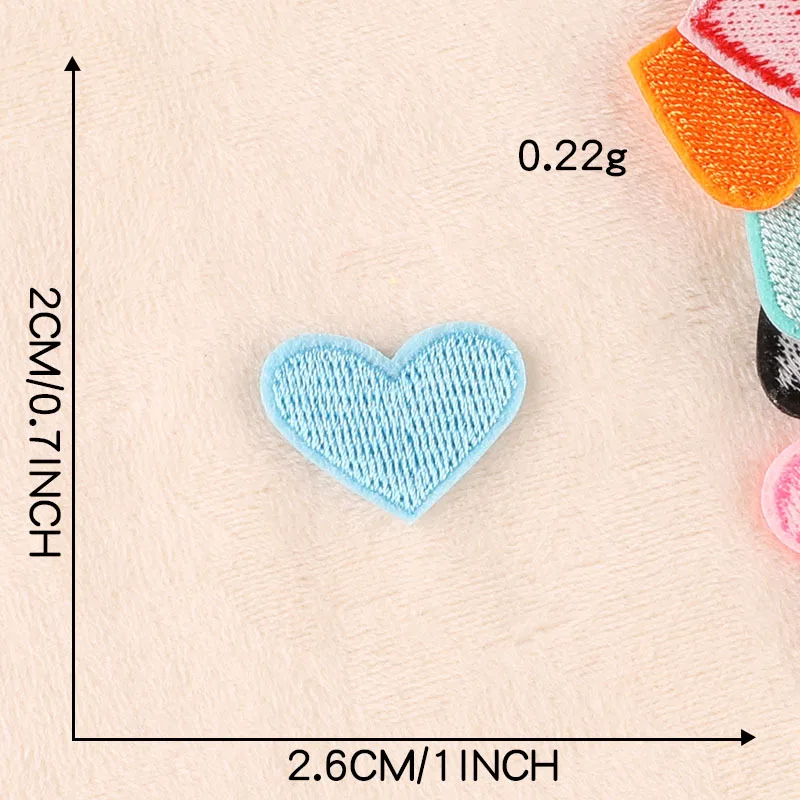 3 бр., малка прясна мини-многоцветен бродерия във формата на сърце, етикети от плат 