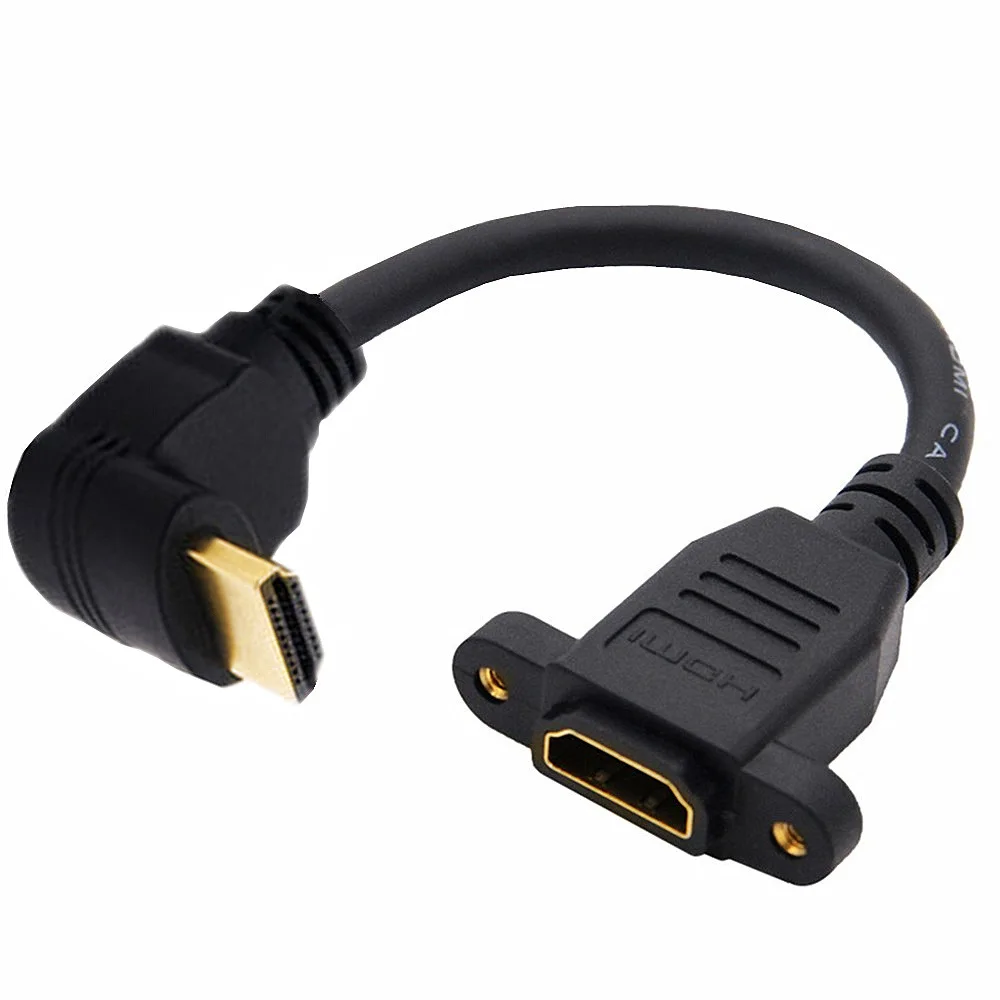 HDMI-съвместим удължител 2.0 V 4K * 2K с наклон под ъгъл 90 градуса от мъжа към жената, монтиране на панел с отвор за винта за PSP HDTV Изображение 3