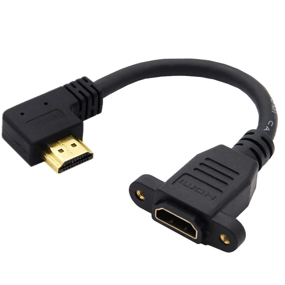 HDMI-съвместим удължител 2.0 V 4K * 2K с наклон под ъгъл 90 градуса от мъжа към жената, монтиране на панел с отвор за винта за PSP HDTV Изображение 4