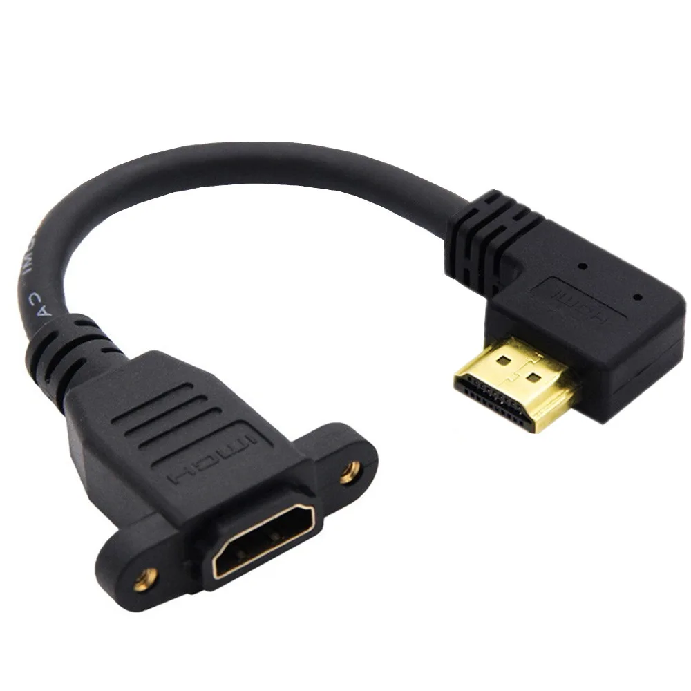 HDMI-съвместим удължител 2.0 V 4K * 2K с наклон под ъгъл 90 градуса от мъжа към жената, монтиране на панел с отвор за винта за PSP HDTV Изображение 5