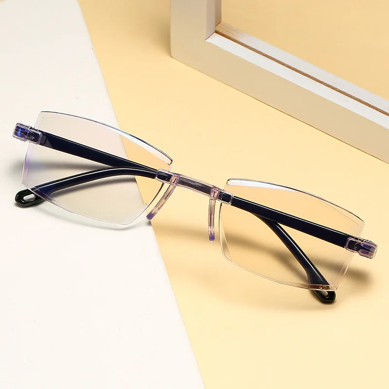 Men Rimless Reading Glasses Vintage Blue Light Blocking Far Sight Magnifying Eyeglasses очила за четене мъжки +1.0 To +4.0 Изображение 3