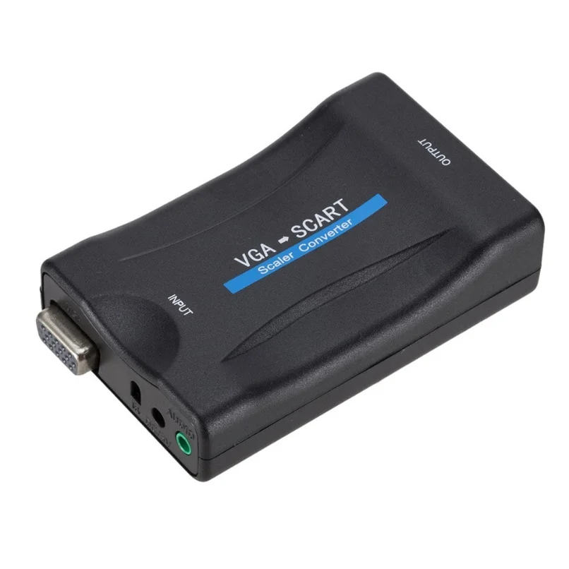 Адаптер за видео-аудио конвертор 1080P VGA към SCART + дистанционно управление + USB кабел + VGA кабел Изображение 3