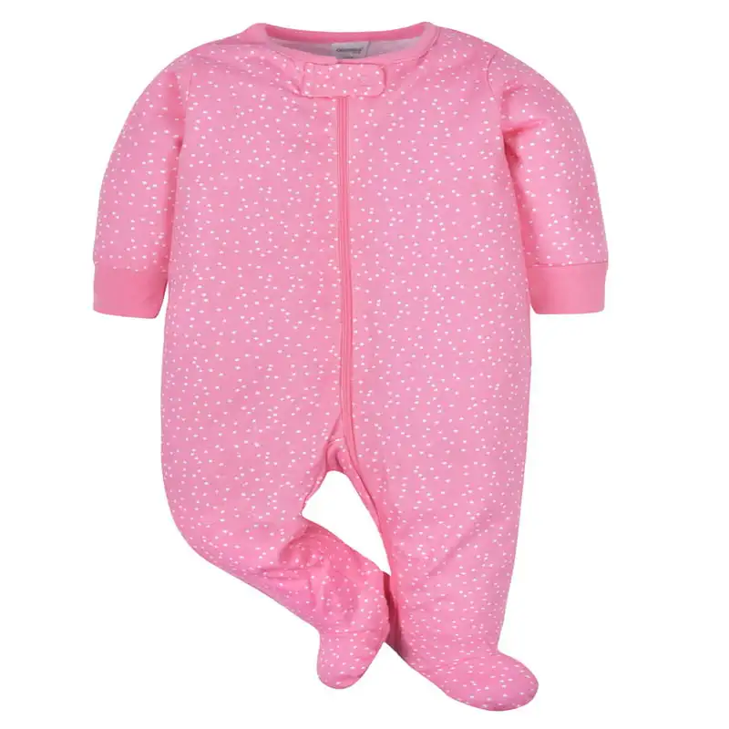 Брандираната пижама на крака за сън и игра за малки момичета, 4 опаковки (за новородено - 6/9 м) Изображение 0