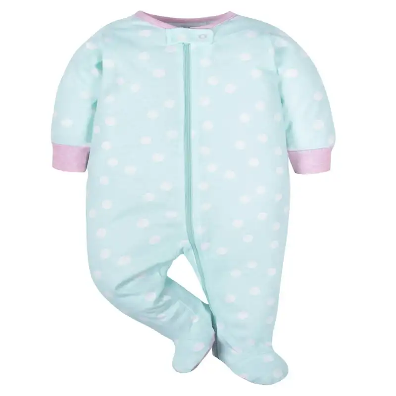 Брандираната пижама на крака за сън и игра за малки момичета, 4 опаковки (за новородено - 6/9 м) Изображение 3