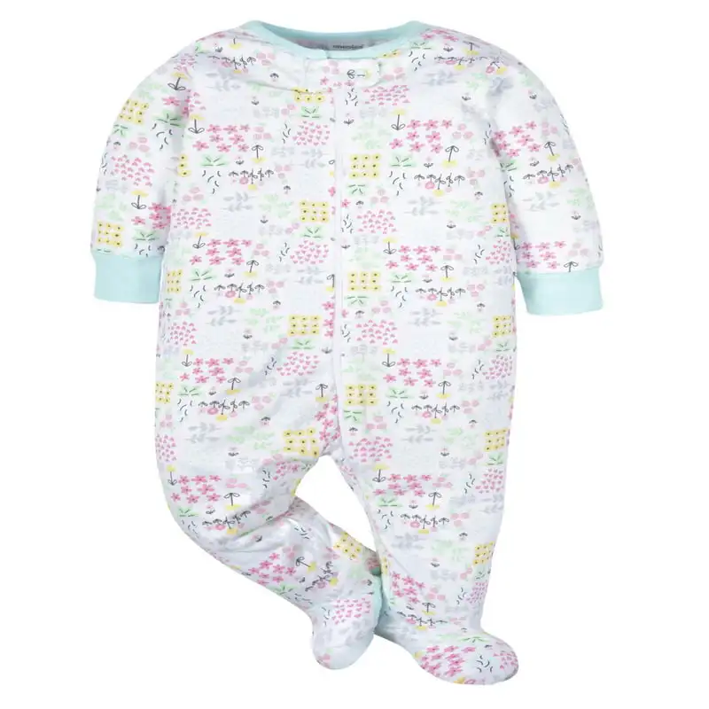 Брандираната пижама на крака за сън и игра за малки момичета, 4 опаковки (за новородено - 6/9 м) Изображение 4