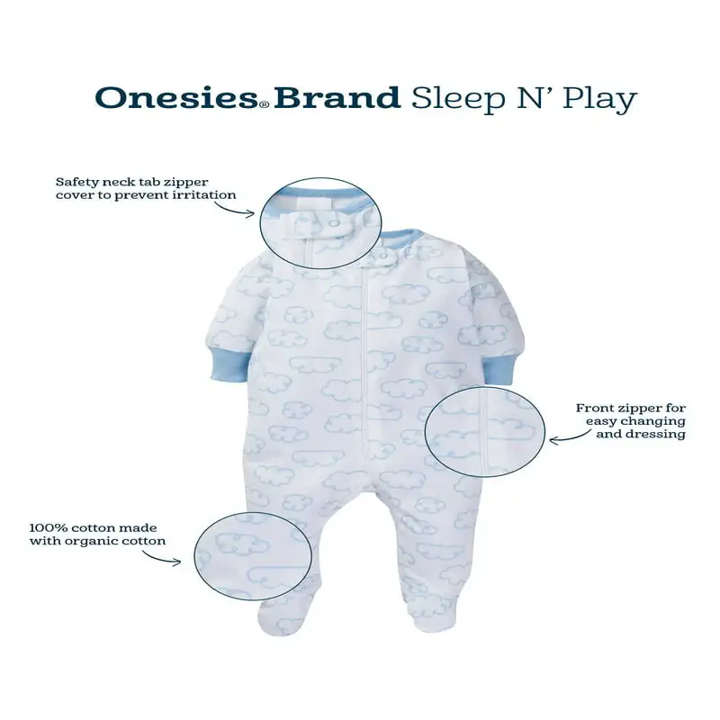 Брандираната пижама на крака за сън и игра за малки момичета, 4 опаковки (за новородено - 6/9 м) Изображение 5