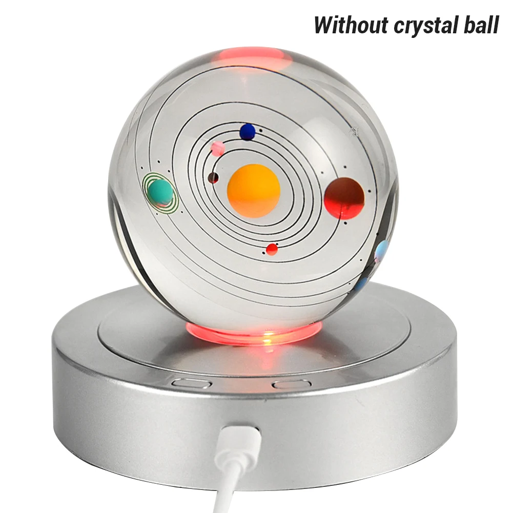 Въртящата се Многорежимная led поставка за празника на дисплея, Подарък кръгла художествена работа, стъклен кристал USB, богат на функции сферична Изображение 0