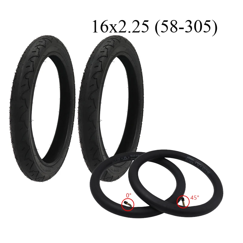 Гуми с добро качество 16x2.25 (58-305), вътрешна гума 16x2.125 за 16-инчови вътрешни външни гуми на Електрическото колело Изображение 0