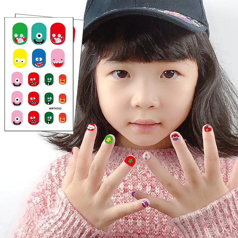 Децата, стикери за нокти за момичета, направи си сам, сладки мультяшные стикери за нокти, водоустойчив самозалепващи етикети с пълно покритие, режийни нокти, уши Изображение 0