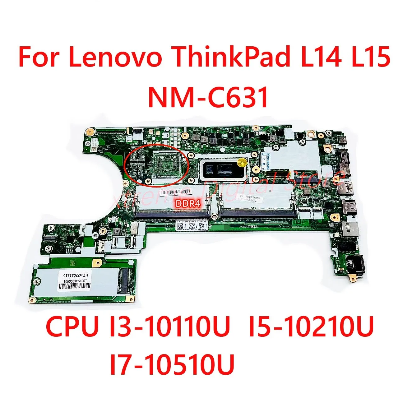 Дънна платка NM-C631 е приложима за лаптоп Lenovo L14 L15 ПРОЦЕСОР I3-10110U I5-10210U I7-10510U 100% тестван и изпратен Изображение 0