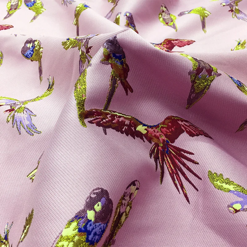 Жаккардовая тъкан, която е боядисана пряжей, пролет-есен, рокля с шарките на папагал, Плат за костюми, европейска марка, модерен розов, търговия на Едро, плат за квадратни метра Изображение 0