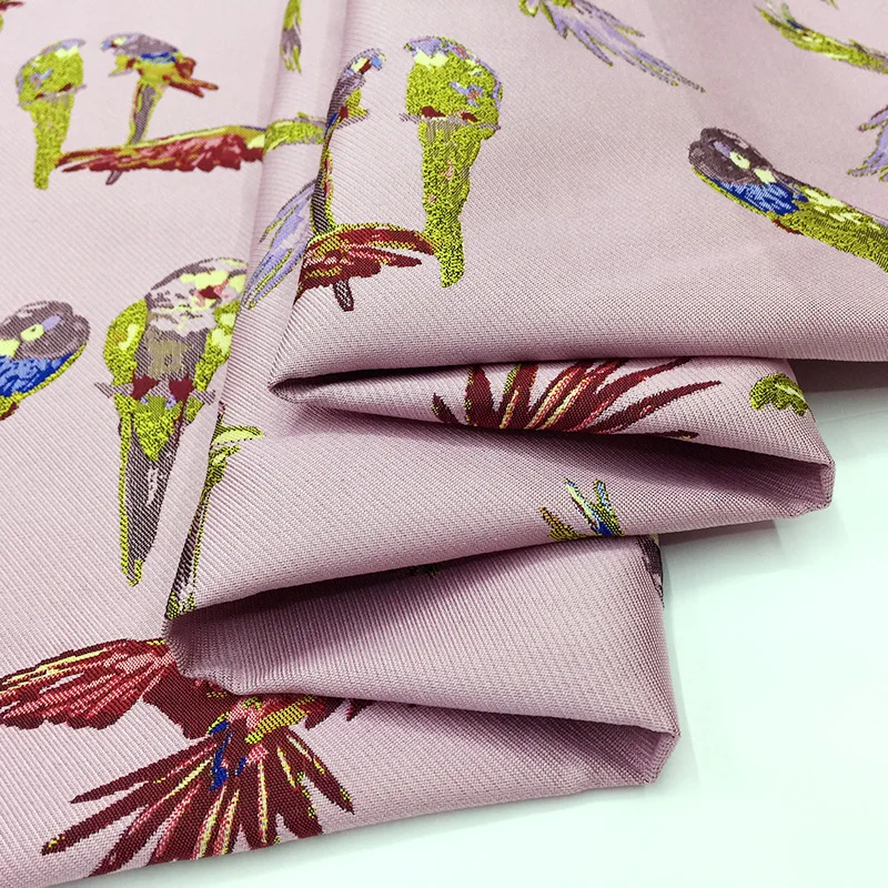 Жаккардовая тъкан, която е боядисана пряжей, пролет-есен, рокля с шарките на папагал, Плат за костюми, европейска марка, модерен розов, търговия на Едро, плат за квадратни метра Изображение 1
