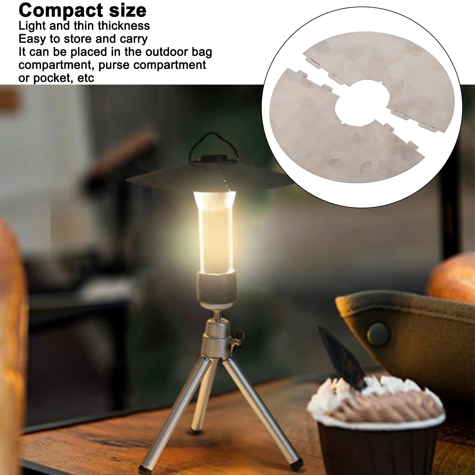 Лампа за къмпинг от неръждаема стомана Подвижна лампа за фар Професионална тънка полиране за пикник или туризъм Изображение 4