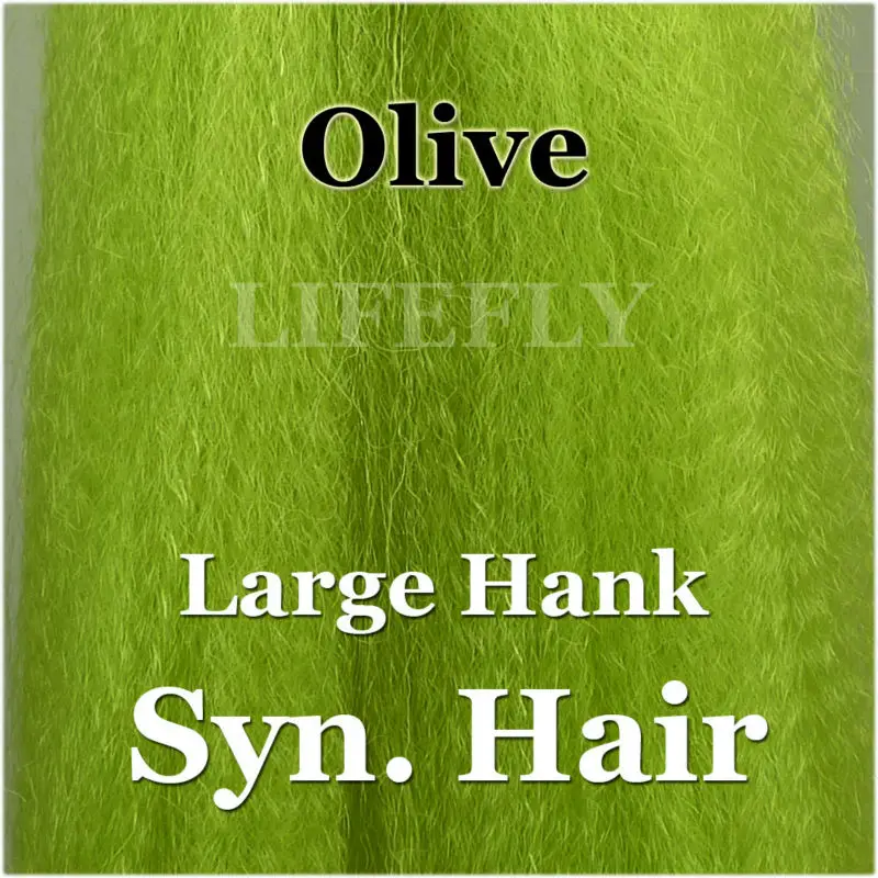 Маслинено зелено / Голям кангал на синтетични косми, Super Hair, Syn. Влакна, за плетене мушек, Кука, Изработване на примамки Изображение 0