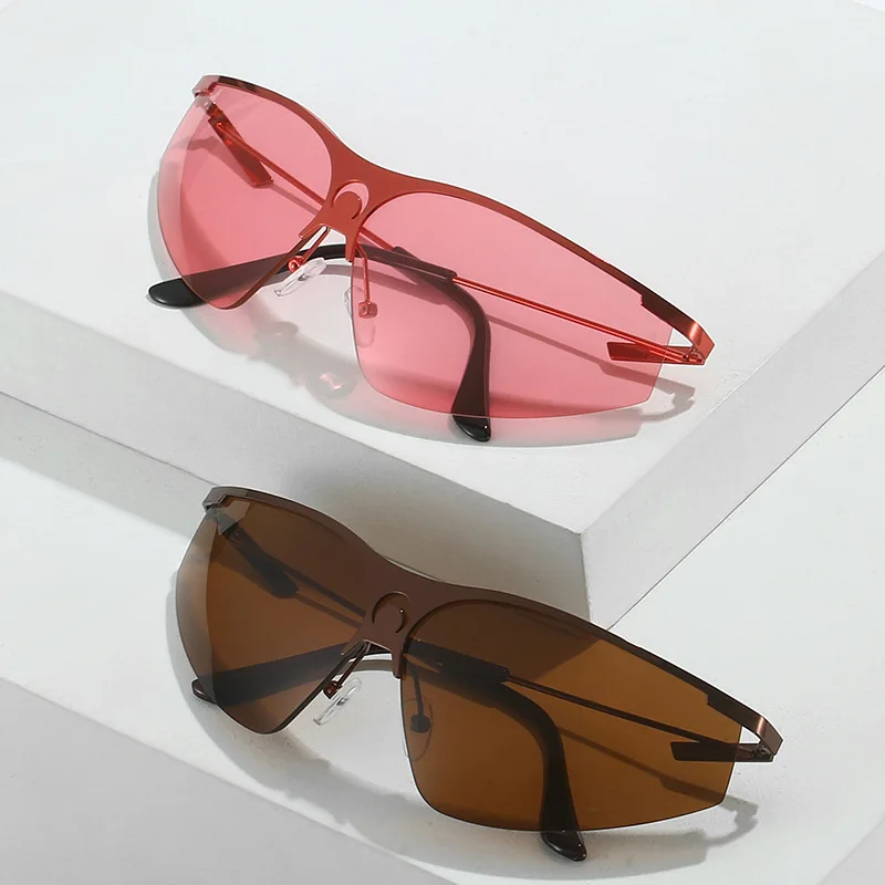 Нови Прозрачни дамски спортни слънчеви очила в стил пънк, ретро, мъжки слънчеви очила за шофиране на открито, слънчеви очила с океанскими лещи UV400 Изображение 1