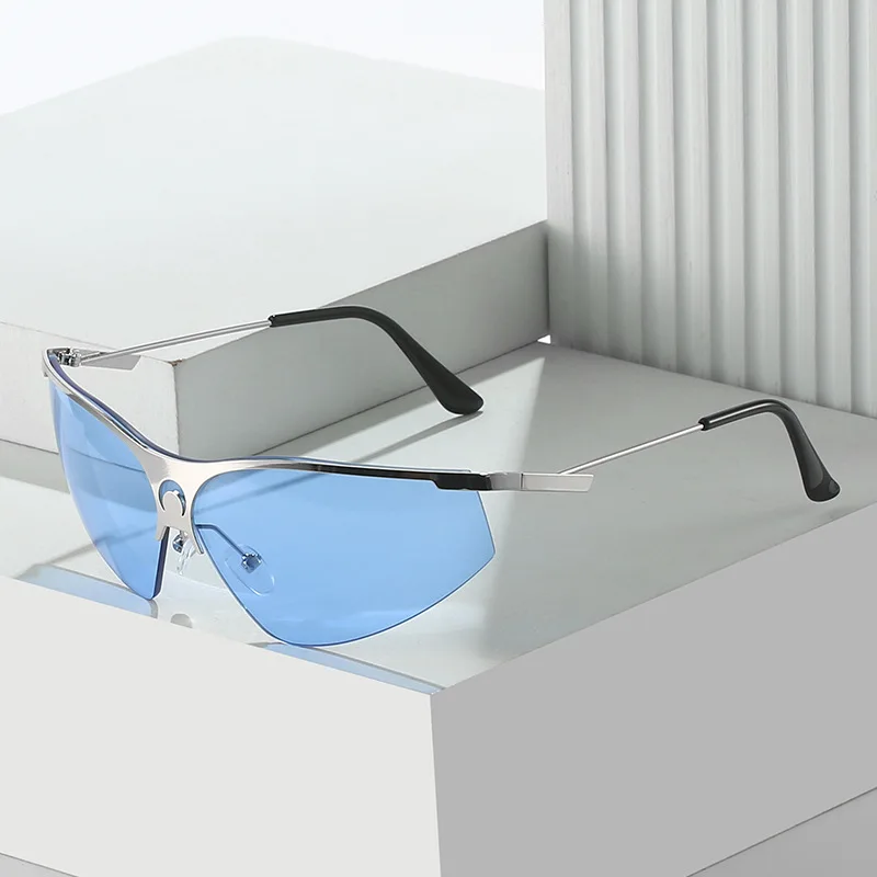 Нови Прозрачни дамски спортни слънчеви очила в стил пънк, ретро, мъжки слънчеви очила за шофиране на открито, слънчеви очила с океанскими лещи UV400 Изображение 2