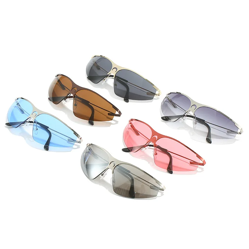 Нови Прозрачни дамски спортни слънчеви очила в стил пънк, ретро, мъжки слънчеви очила за шофиране на открито, слънчеви очила с океанскими лещи UV400 Изображение 3