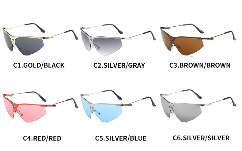 Нови Прозрачни дамски спортни слънчеви очила в стил пънк, ретро, мъжки слънчеви очила за шофиране на открито, слънчеви очила с океанскими лещи UV400 Изображение 4