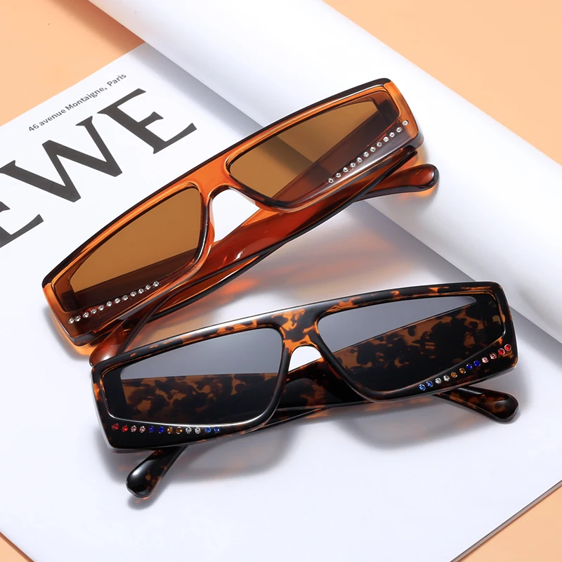 Нови слънчеви очила с диаманти, женски vintage слънчеви очила, дамски луксозни нюанси за мъже, модната марка, дизайнерски трендови продукти Longkeeper Изображение 1