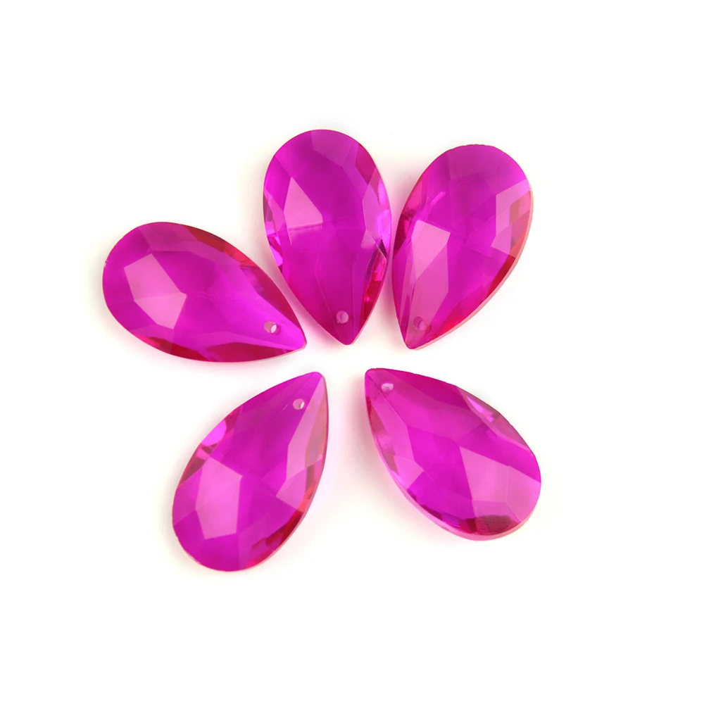 Подробности кристал полилеи розов цвят от 38 mm/50 mm/63 мм/76 мм, мъниста от бадемово кристал, осветителна призма, висящи детайли Изображение 1
