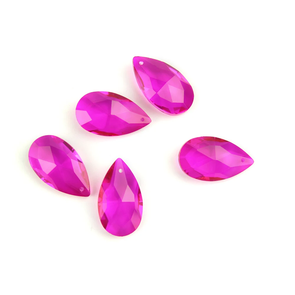 Подробности кристал полилеи розов цвят от 38 mm/50 mm/63 мм/76 мм, мъниста от бадемово кристал, осветителна призма, висящи детайли Изображение 4