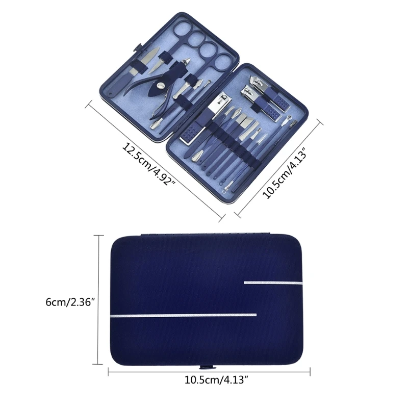 Професионален Комплект за Педикюр от неръждаема Стомана, Ножица за нокти, Комплект за грижа с пътна чанта E1YD Изображение 5