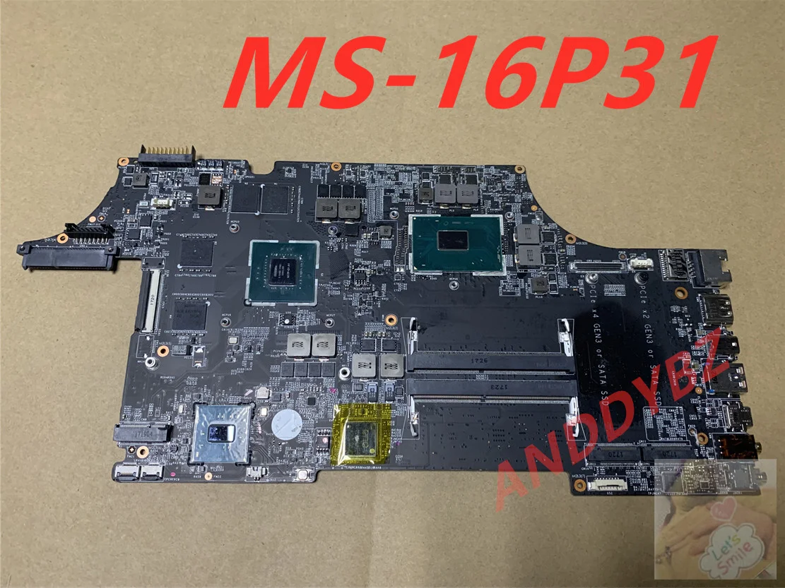 Се използва MS-16P31 версия 1.0 Оригинал За MSI GE73 GE73VR GE63 GE63VR GP63 GP73 дънна Платка за ремонт на лаптоп MS-16P3 MS-17C3 TESED OK Изображение 0