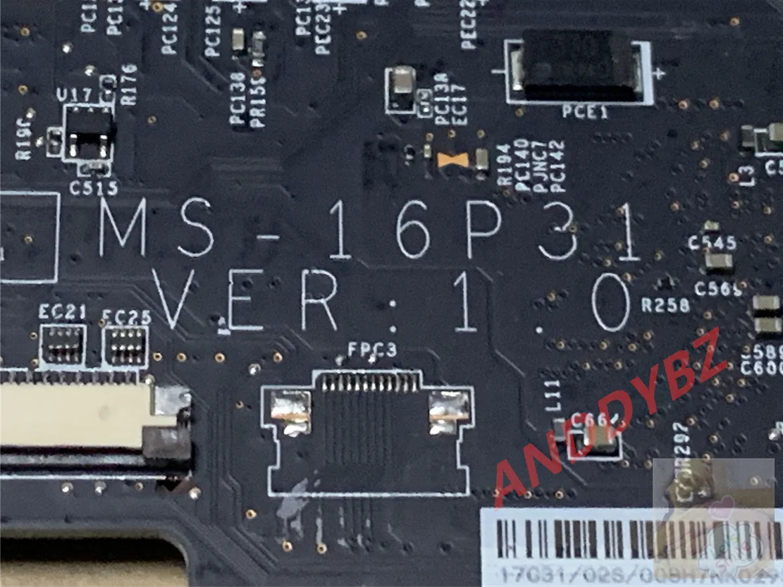 Се използва MS-16P31 версия 1.0 Оригинал За MSI GE73 GE73VR GE63 GE63VR GP63 GP73 дънна Платка за ремонт на лаптоп MS-16P3 MS-17C3 TESED OK Изображение 4