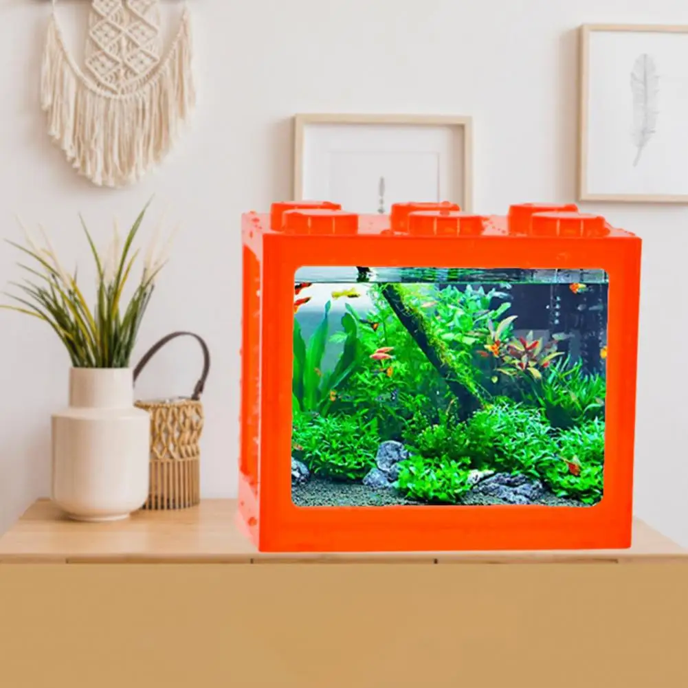 Функционална мини купа за риба Лесна инсталация, Преносим новост Градивен елемент на аквариум за риби Изображение 0
